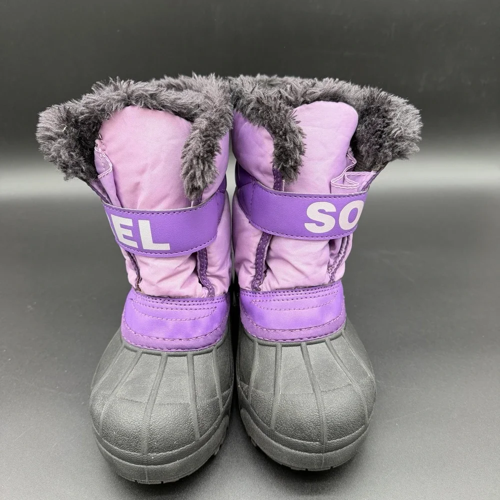 Sorel Snow Commander Winter Boots Kids 13 Gumdrop Purple Violet Insulated Liner